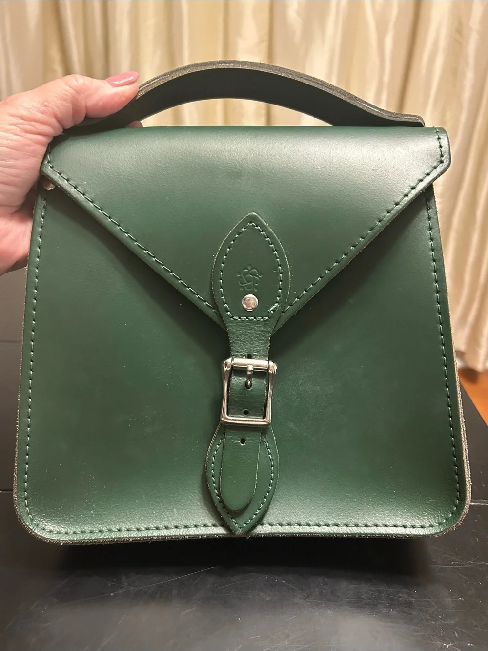 Gweniss Esme Crossbody Bag Green Leather-see description